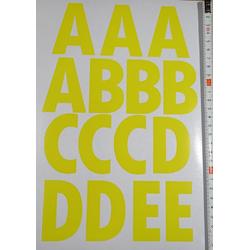 plakletters | alfabet stickers | stickervel | licht geel